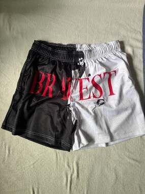 Bravest Studios Scarface Al Pacino Tony Montana Split Mesh Shorts Black/White